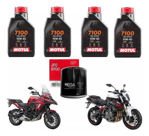 Kit Service Tnt Trk Filtro Aceite + Motul 7100 4lts Sia+