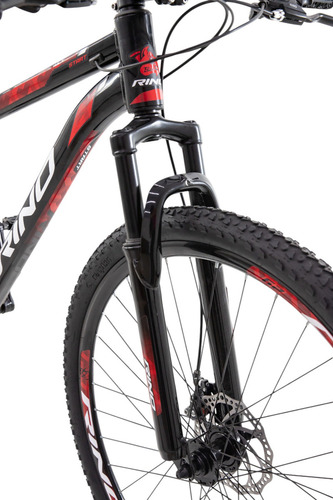 Bicicleta Aro 29 Alumínio 24v Rino Start Mtb Disco Suspensão Cor Preto/vermelho Tamanho Do Quadro 21
