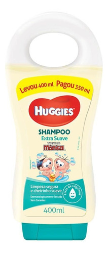  Shampoo Extra Suave Turma da Mônica Huggies Leve 400ml Pague 350ml