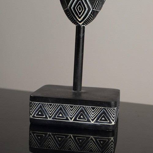 Escultura De Máscara Africana, Decoração De 10x6x33,5cm