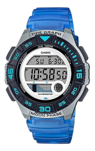 Imagen 1 de 1 de Reloj Mujer Casio Deportivo Azul Lws-1100h-2av