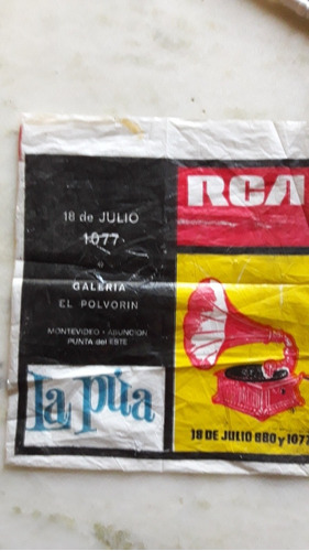 Antigua Bolsa Nylon De Publicidad De Rca Victor Y La Pua