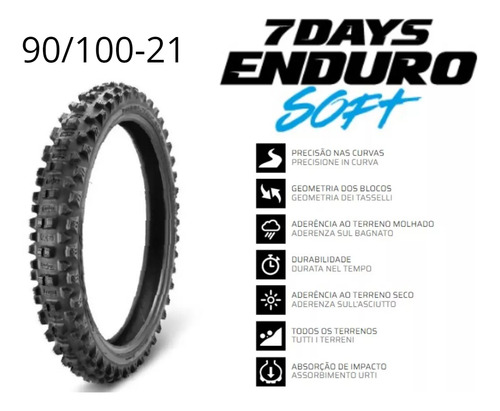 Par Pneu Borilli 90/100-21 Enduro Soft + 110/100-18 Exc Soft