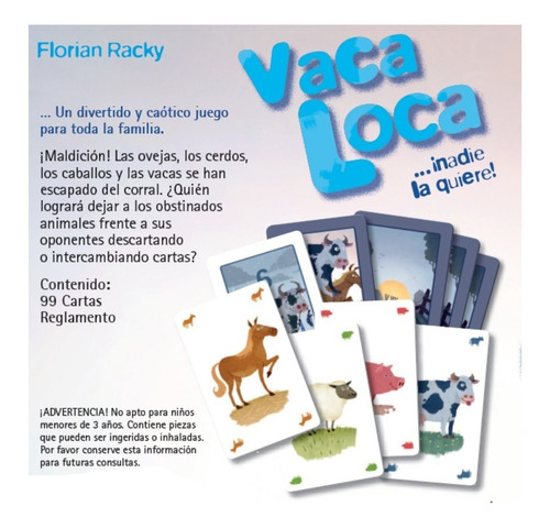 Imagen 3 de 5 de Juego De Mesa | Vaca Loca | Sencillo Juego De Cartas
