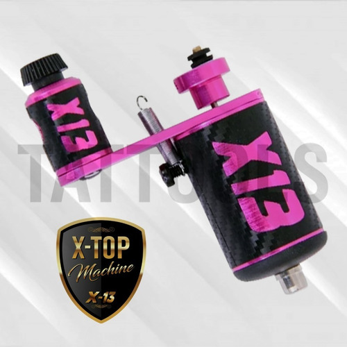 Máquina X13 Pink Tatuagem Rotativa C/ Cabo Rca E Pedal Rosa