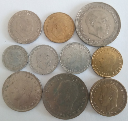 10 Moedas Da Espanha (Usado)