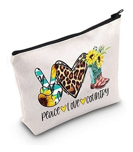 Cosmetiquera - Country Girls Gift Cowgirl Gift Peace Love Co