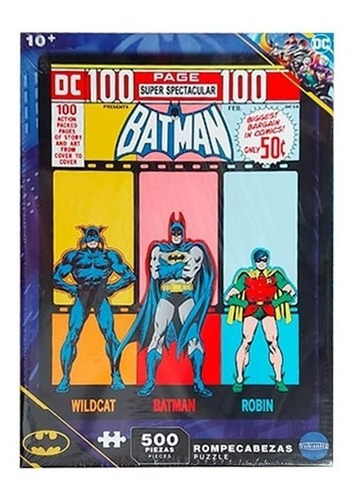 Rompecabezas 500 Piezas Dc Retro Batman, Robin Y Wildcat