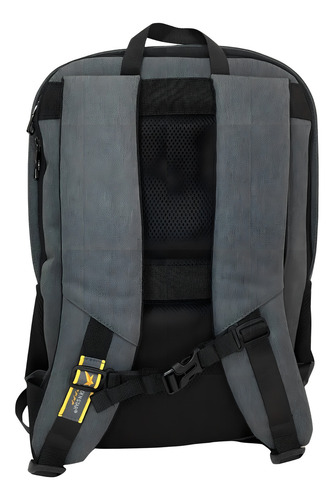 Mochila Universitaria Con Porta Laptop Golden Star Color Gris Oscuro Diseño De La Tela Liso