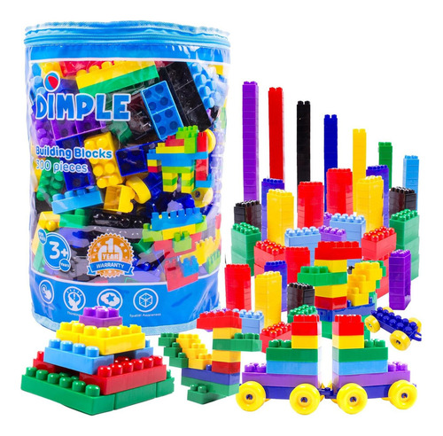 Bloques Juguete De Construcción con Mochila Bolsa 300 Piezas. Juego De Bloques De Construccion Niños