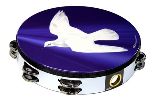 Pandero Remo 10 Pulgadas 2 Hileras Religious Dove Ta-9210-18 Color Blanco