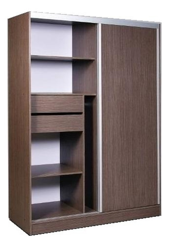 Ropero Biesental 180 x 200 color wengue de melamina con 2 puertas corredizas
