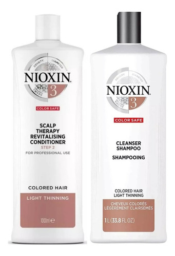 Kit Shampoo Y Acondicionador Cabello Anticaida Nioxin 3 1l