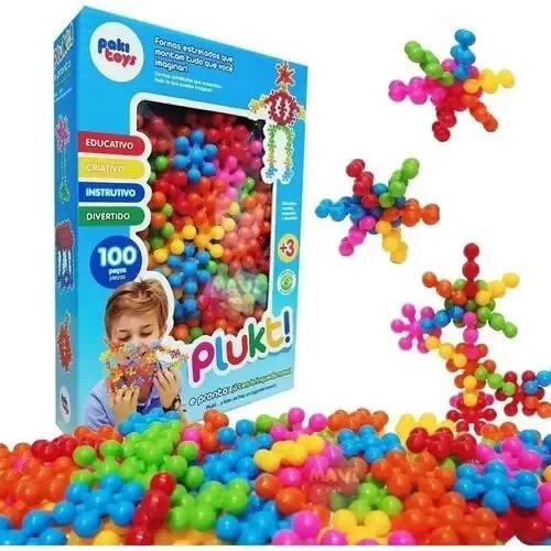 Brinquedo Montar Plukt Estrelas Educativo Criativo 100pcs Quantid...