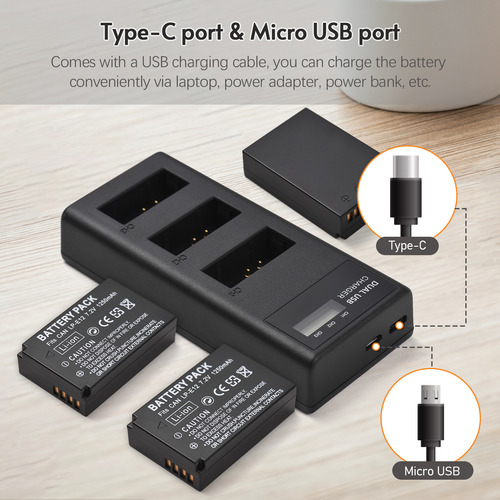 -batería E12 -indicadores Led E12 De 3 Ranuras Micro Usb Y T