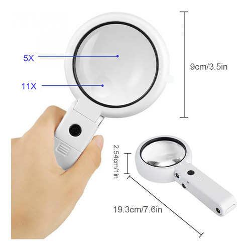 Lámpara De Mesa De Doble Uso Con Lupa De 5 X 11 Aumentos, Su