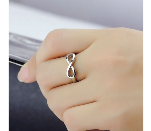 Imagen 3 de 9 de Anillo De Infinito Plata Pura Ley .925 Regalo Para Mujer Nov