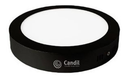 Plafón Led 18w Candil Circular Aplicar Negro Luz Calida 3000k