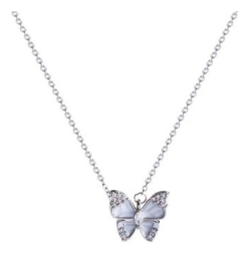 Collares De Mujer Echo De Plata Con Dije De Mariposa 