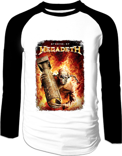 Buzo Megadeth Rock Metal Raglan Bca Urbanoz