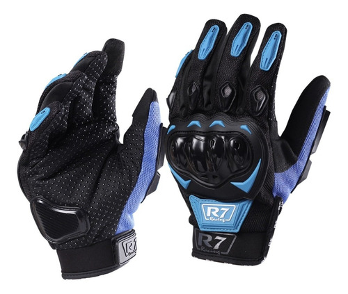 Guante Proteccion Tactil Motocicleta Deportivo R7 Azul