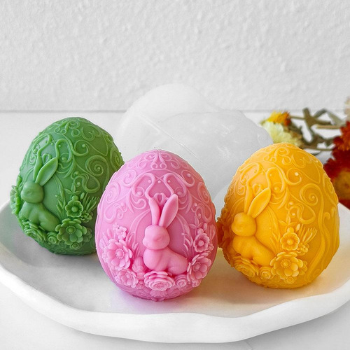 Molde 3d De Silicona Para Huevos De Pascua Y Velas De Aromat