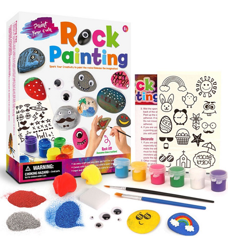 Kit De Pintura De Roca Para Niños Piedra Bricolaje Arte Arte