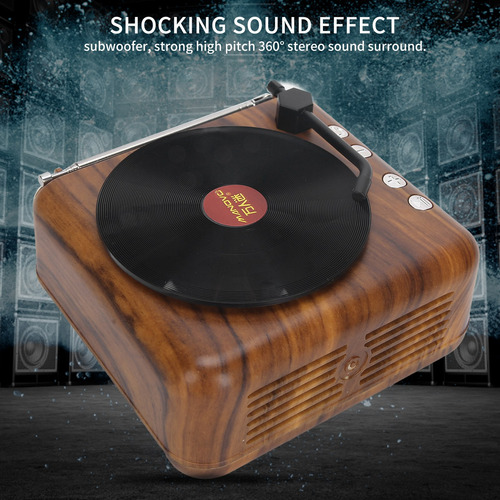 Altavoz Subwoofer, Mini Reproductor De Discos De Vinilo Retr