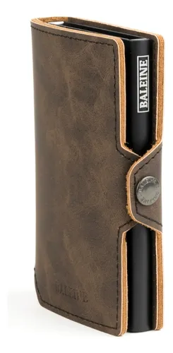Billetera Para Tarjeta De Debito Y Crédito Con Broche Deep Brown