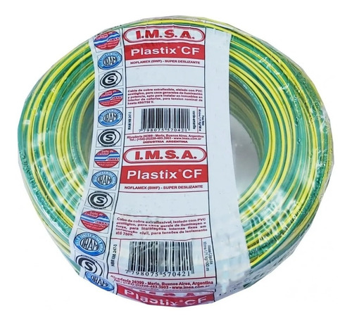 Cable Unipolar 2,5 Mm2 Rollo 100 Metros Imsa Plastix Cf