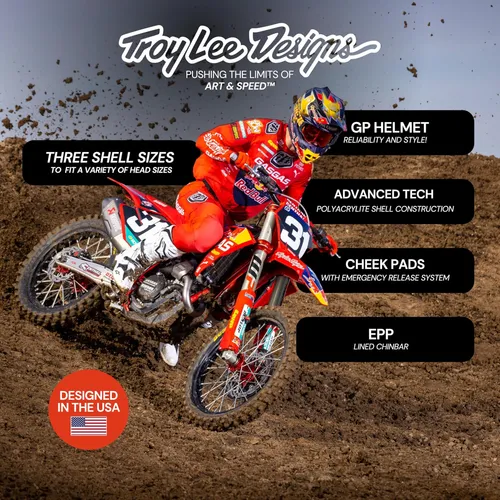 Casco Troy Lee Designs Gp Para Motocross Mx, Mallas Ligeras