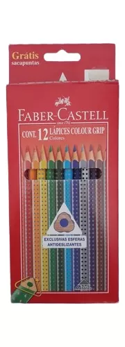 LAPICES Faber-Castell 12 Colores Colour-grip C/Metal » OFIPAPEL