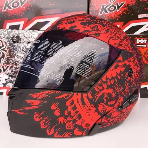 Casco Kov Stealth Zapata Rojo Con Certificado Dot