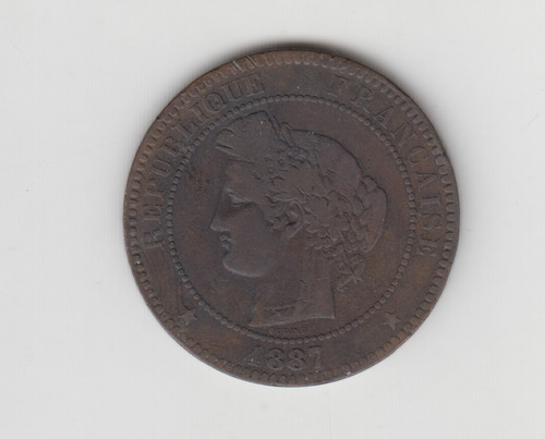 Moneda Francia 10 Centimes Año 1887 A Muy Bueno