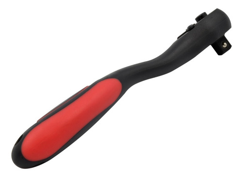 Matraca acodada 1/4" de Acero cromo vanadio recubierto en plástico de alta resistencia con botón 72 dientes color negro acabado mate Modelo KN 1052-S KNOVA