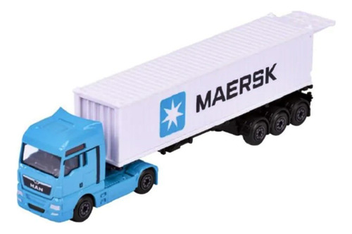 Miniatura Man Tgx Container 40' Maersk 1:87 Majorette Azul