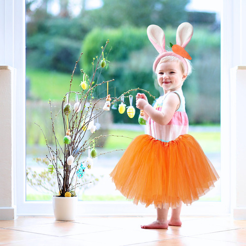 Diadema De Conejo De Pascua Para Niña Con Orejas Bonitas Y Z