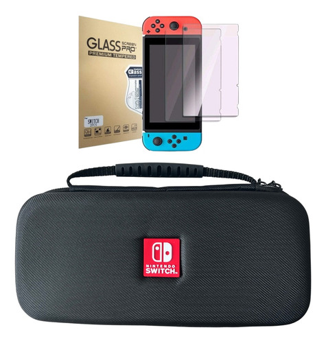 Estuche Protector Duro + Lamina Mica Nintendo Switch Oled 