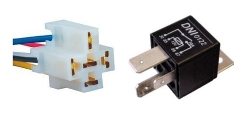 03 Relé Auxiliar Universal 40a 12v + 03 Soquete 4 Vias