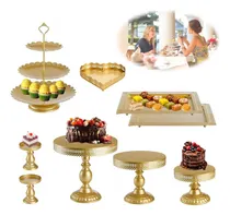 Comprar Juego De Soportes De Metal Para Pasteles Y Postres 9pzs
