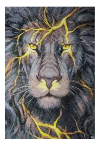 C Pintura De Diamante Diy 5d 50x70 Cm León Trueno Pb038