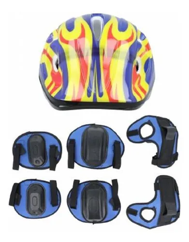 Set De Protección - Casco, Rodilleras Y Coderas
