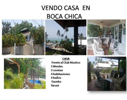 For Sale Casa Frente Al Club Nautico De Boca Chica Con 4 Habitaciones Vista Al Mar
