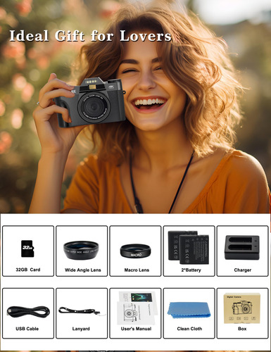 Cámara Digital Ishare 4k 48mp Wifi Vlogging Con Pantalla Ple