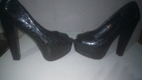 Imagen 1 de 5 de Zapatos Estiletos Negros Talle N°40 Nuevos Un Solo Uso