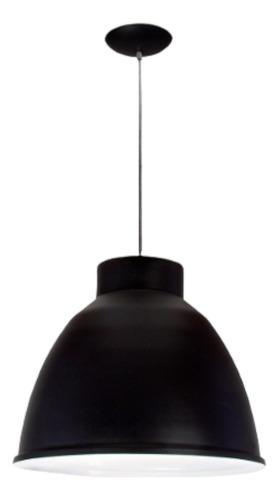 Pendente Industrial 40cm Luminária Lustre Alumínio Cor Preto x preto