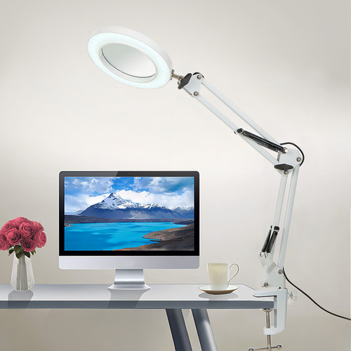 Lámpara De Trabajo Clip Lamp Neoglint Arm Que Estudia El Bri Color De La Estructura Blanco