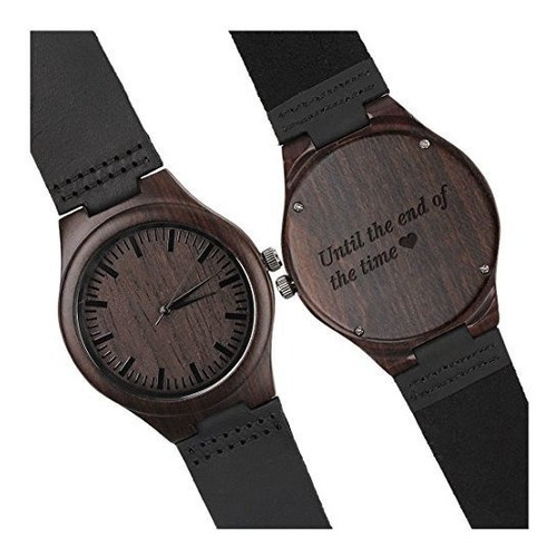 Relojes De Madera Grabados Para Hombres Reloj De Pulsera De