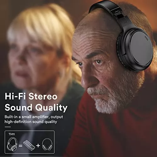 Auriculares inalámbricos para TV, auriculares de TV Bluetooth 5.0 sobre la  oreja para personas mayores, rango inalámbrico de 196 pies, compatible con