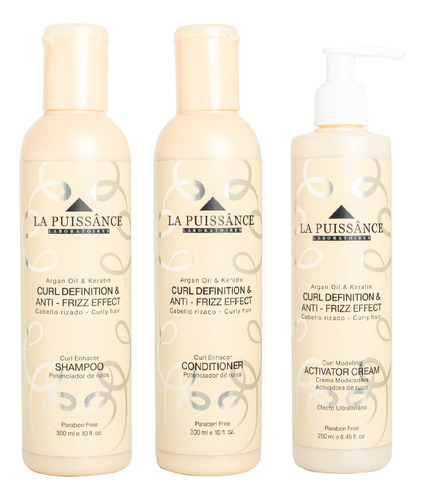 Shampoo + Acondicionador + Crema Para Rulos - La Puissânce